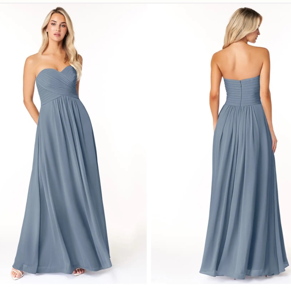 Azazie Twilight Chiffon Yazmin Strapless Bridesmaid Dress